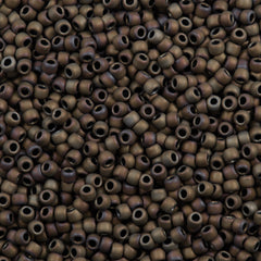 50g Toho Round Seed Bead 8/0 Matte Olive Iris (614)