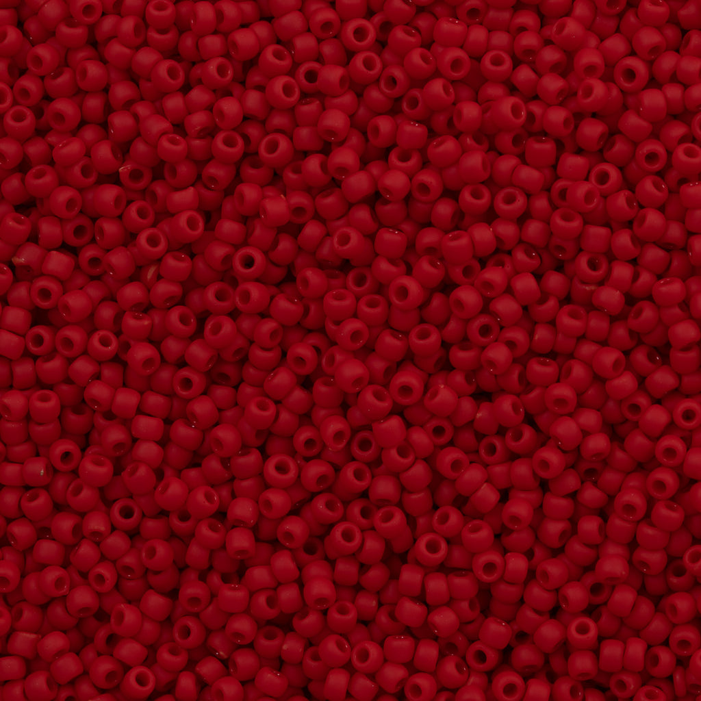 50g Toho Round Seed Bead 8/0 Opaque Matte Red (45F)
