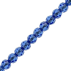 12 TRUE CRYSTAL Crystal 4mm Faceted Round Bead Sapphire (206)