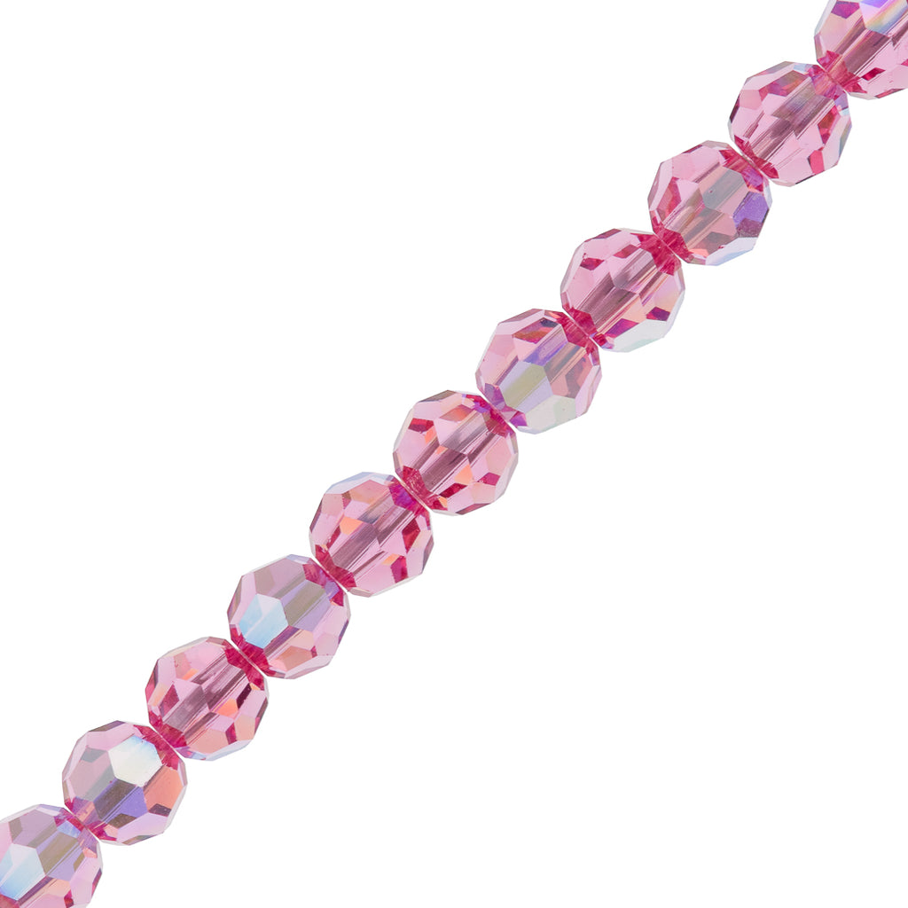12 TRUE CRYSTAL Crystal 4mm Faceted Round Bead Rose AB (209 AB)