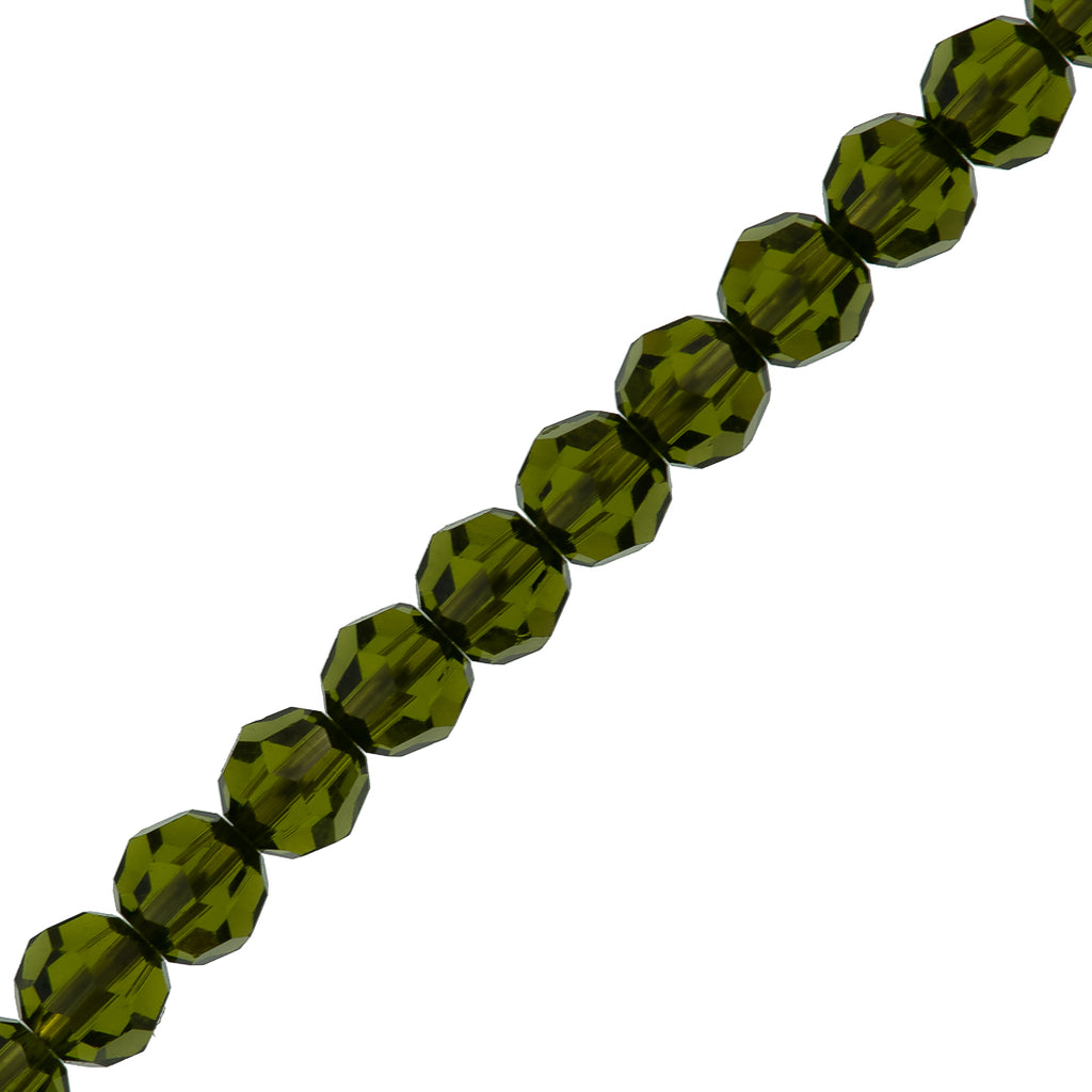 12 TRUE CRYSTAL Crystal 4mm Faceted Round Bead Olivine (228)