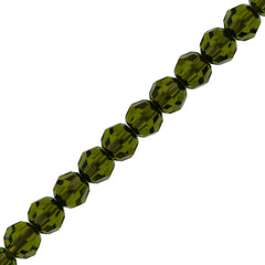 12 TRUE CRYSTAL 4mm Faceted Round Bead Olivine (228)