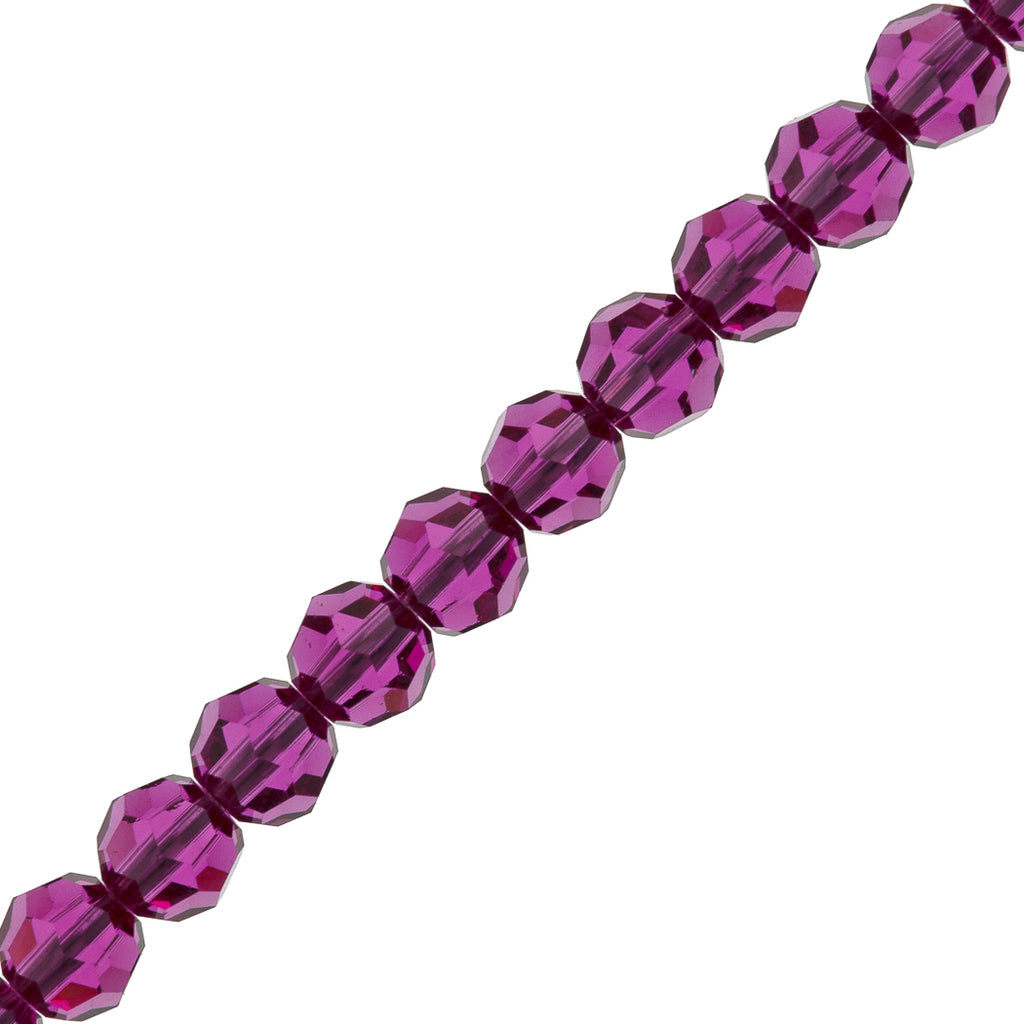 12 TRUE CRYSTAL Crystal 4mm Faceted Round Bead Fuchsia (502)