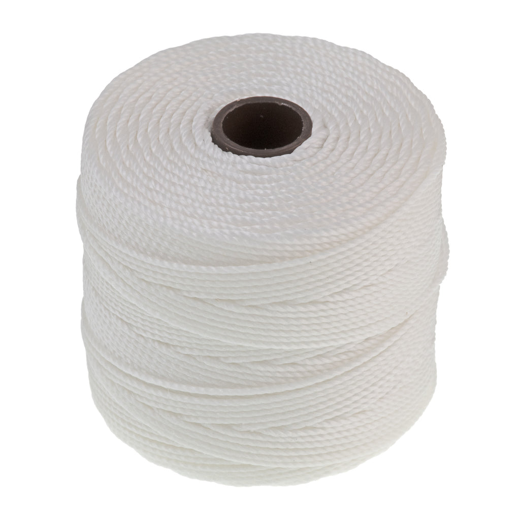White SLon Bead Cord 77 Yard Spool .5mm TEX 210 Aura Crystals, LLC